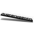 Chrome Finish Metal Emblem Supercharged Badge Black Letter