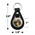 Graphics More Black Leather Labrador Retriever Trio Dogs Portrait Keychain