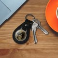 Graphics More Black Leather Labrador Retriever Trio Dogs Portrait Keychain