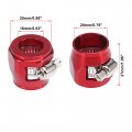 X Autohaux 4pcs An10 Hex Red Car Hose Finisher Flexible Rubber Pipe Clamp With Screw Band Adapter Fitting For Oil Fuel Water