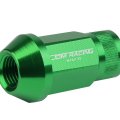 M12 X 1 25 Open End Wheel Lug Nuts With Deep Drive Extension 20-piece Aluminum Alloy Green