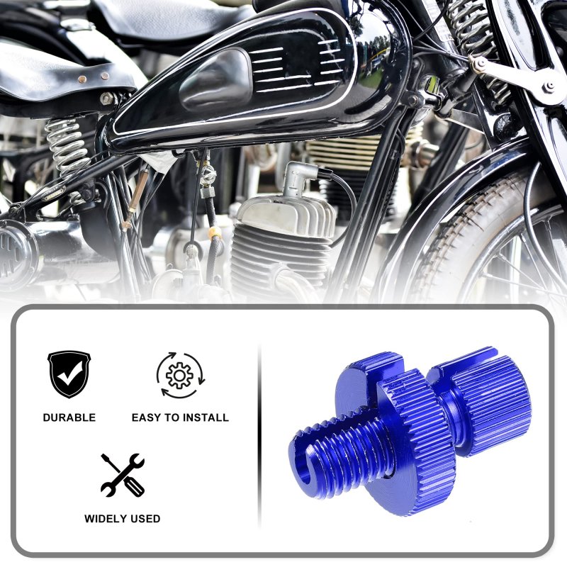 4 Pcs M10 Brake Clutch Cable Line Adjuster Screw Adjusting Bolt With Slotted For Motorcycle Bike Scooter Aluminum Alloy Blue