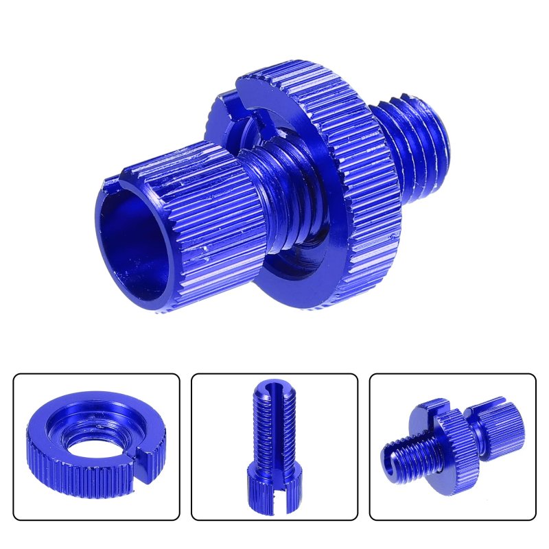 4 Pcs M10 Brake Clutch Cable Line Adjuster Screw Adjusting Bolt With Slotted For Motorcycle Bike Scooter Aluminum Alloy Blue