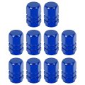 10pcs Navy Blue Tire Stem Valve Caps Wheel Covers Car Dustproof Hexagon Shape Aluminium Alloy Cap 
