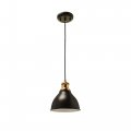Aspen Creative 61154-21 Adjustable Indoor Pendant 1 Light Matte Black Warm Brass 2 Tone Finish 7-3 8 W X 7-1 4 H 