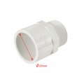 Uxcell 25mm Slip X 3 4 Pt Male Thread Pvc Pipe Fitting Adapter Connector For Cold-water Pressure Distribution Systems 5pcs