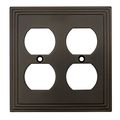 Cosmas 25012-orb Oil Rubbed Bronze Double Duplex Electrical Outlet Wall Plate 