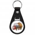 Funny Tarantula Spider Cartoon Keychain Black Premium Leather Chain With Key Ring 