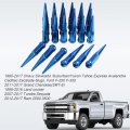 Carmocar 24 Pcs Wheel Spike Lug Nuts Mm X 5 For Chevy Silverado Tahoe 4 4 Tall With 1 Socket Key Blue