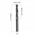 Uxcell 13mm Reduced Shank Drill Bit Hss 6542 Black Oxide With 1 2 Inch Straight