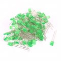 100 Pcs 2x5x7mm Rectangular Head 2-2 2vdc Green Diffused Light Led Lamp Bulb 