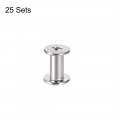 Uxcell Screw Post Fit For 3 16 5mm Hole Dia Female 4x8mm Belt Buckle Binding Bolts Leather Fastener Carbon Steel 25 Sets