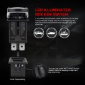 Mictuning Acssb Laser On-off Rocker Switch With Jumper Wire 5 Pin 20 Amp 12v Led Lights Sasquatch Light Blue