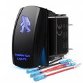 Mictuning Acssb Laser On-off Rocker Switch With Jumper Wire 5 Pin 20 Amp 12v Led Lights Sasquatch Light Blue