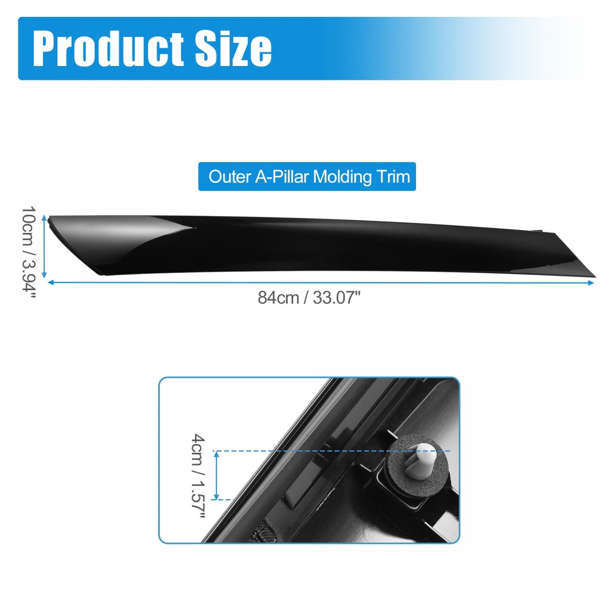 Pair Windshield A-pillar Trim Panel For Kia Soul 2010-2013 Driver And Passenger Outer Side Replaces 861802k500 861702k500 Front