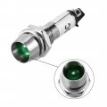 Uxcell Indicator Light Dc 12v Green Metal Shell Panel Mount 5 16 8mm 6pcs