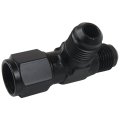 6an To An6 Swivel Tee Fitting 9 16-18 Unf Thread 37 Degrees Flare Seal 6061 T6 Aluminum For Fuel Injector Carburetor Black 