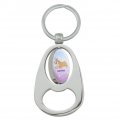 Graphics More Personalized Custom 1 Line Unicorgi Unicorn Corgi Keychain Chrome Metal Spinning Oval Bottle Opener