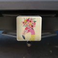 Pretty Pink Flamingo Flowers Tow Trailer Hitch Cover Plug Insert