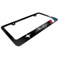 Ipick Image Made For Ford Mustang Script Tri-bar Sports Stripe Black Metal License Plate Frame