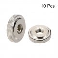 Uxcell Round Knurled Thumb Nuts Conector Lock Adjusting M10 Female Threaded Thin Type Nickel Plated Pack Of 10