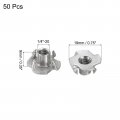 Uxcell 1 4 -20 T-nut 50pcs 3 Stainless Steel 4 Pronged Tee Nuts For Furniture Woodwork Cabinetry Threaded Insertion
