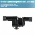 X Autohaux Engine Coolant Thermostat Housing Assembly For Bmw 318i 1996-1999 11531743017 Plastic Metal Black