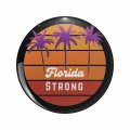 Florida Strong Retro Sunset Keychain Double Sided Stainless Steel 3d Resin Round Key Ring 1 25 In Diameter 