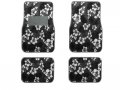 Front And Rear Hawaii Hibiscus Carpet Floor Mats Charcoal Black 