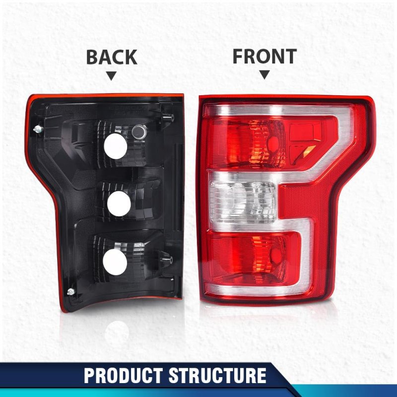 Rear Tail Lamp Light For Ford F150 2018 2019 2020 Passenger Side Right Red Lens Chrome Housing Jl3z13404h Fo2801265