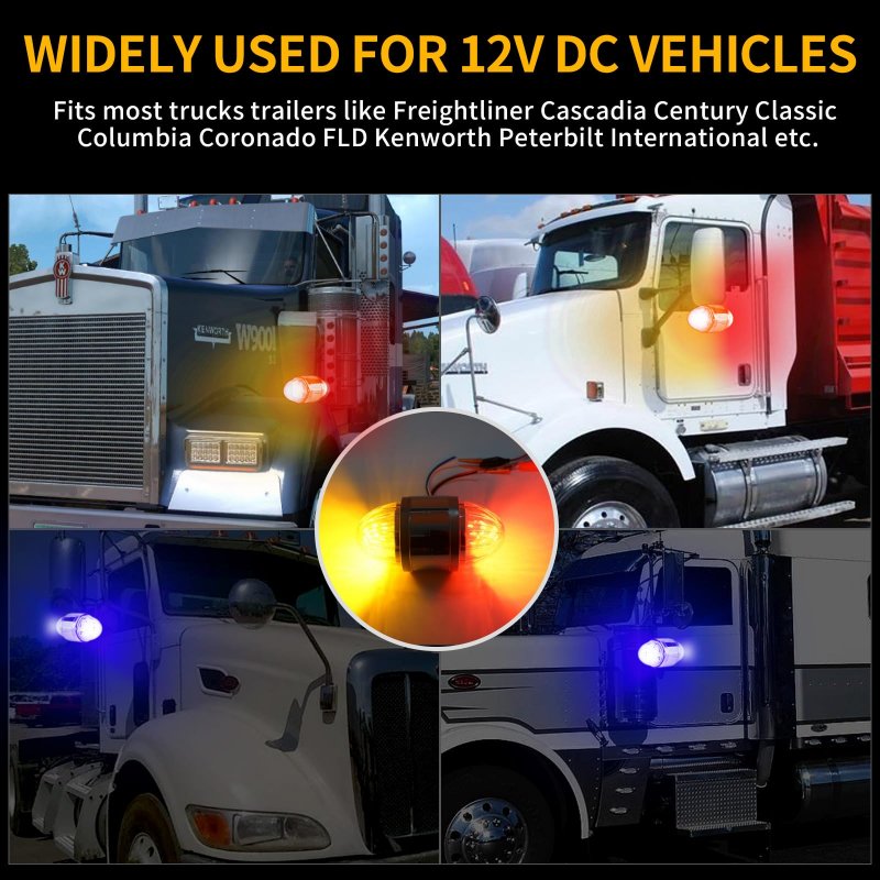 2pcs 17 Led Double Face Dual Revolution Amber Red Turn Signal And Marker To Blue Auxiliary Watermelon Lights Clear Lens With