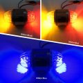 2pcs 17 Led Double Face Dual Revolution Amber Red Turn Signal And Marker To Blue Auxiliary Watermelon Lights Clear Lens With