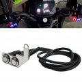 Motorcycle Handlebar Switch Universal Led Headlight Stainless Steel Fog Light On Off Button With Bracket For Electric Bike Blue