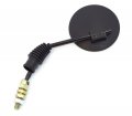 Universal Round Black Enduro Style Motorcycle Mirror 10mm Fit