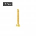 Uxcell Brass Hex Bolts 1 4-20x1-3 5pcs Fully Thread Grade 4 8 Solid Hexagon Head Bolt Machine Screws For Machinery