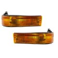 Front Turn Signal Lights Driver And Passenger Side Pair For 1990 Ford Bronco Ii Amber Lens Housing Below Headlight F1tz13200c 