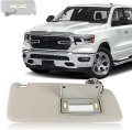 1pcs Sun Visor Gray Right Passenger Side With Light And Cosmetic Mirror Rh Replacement For 2013 2014 2015 2016 2017 2018 Ram 