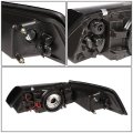 Auto Dynasty Led Drl L-bar Chrome Housing Clear Corner Projector Headlight Lamps Tool Kit Compatible With Ford Mustang 99-04