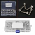 135pcs Hex Socket Head Cap Screws 304 Stainless Steel M2 5 M3 M4 M5 M6 M8 Metric Allen Bolts With Transparent Plastic Box