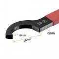 Uxcell C Hook Spanner Wrench Collet Chuck For 28-32mm Round Nut With Red Non-slip Handle