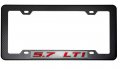 Erpart Black Carbon Fiber Look License Plate Frame With 5 7 Lt1 Red On Silver Highly Polished Real Aluminum Emblem
