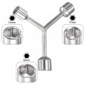 Uxcell Y Type 3 Way Hex Socket Wrench 14mm 17mm 19mm Combination Repair Spanner Tool 3-inch 2 Pcs