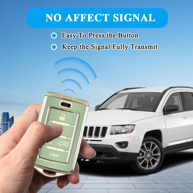 Mild East For Jeep Key Fob Cover Withchain Car Key Case Shell Protection 5 Buttons Fit Grand Cherokee Wagoneer L 2021 2022 2023