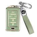 Mild East For Jeep Key Fob Cover Withchain Car Key Case Shell Protection 5 Buttons Fit Grand Cherokee Wagoneer L 2021 2022 2023 