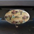 African Elephant Herd Pattern Oval Tow Trailer Hitch Cover Plug Insert For 2 In Receivers Black Abs Plastic Uv Resistant Design