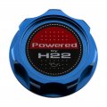 Vms Racing Blue Oil Cap With Powered By H22 Emblem In Cnc Machined Billet Aluminum Compatible Honda Series Engines