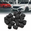 Uxcell 20pcs Black Plastic Tire Air Valve Stem Caps Tyre Wheel Rims Dust Cover For Car