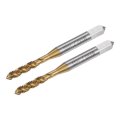 2pcs Spiral Flute Thread Taps Metric M4 X 0 7 H2 Screw Threading Tap Titanium Coated M2 High Speed Steel Machine Tapping Tools
