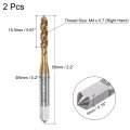 2pcs Spiral Flute Thread Taps Metric M4 X 0 7 H2 Screw Threading Tap Titanium Coated M2 High Speed Steel Machine Tapping Tools