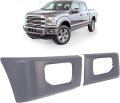 Pair Front Bumper End Cap For 2015 2016 2017d F150 F-150 W End Molding Fog Light Hole Replace For Fl3z17k832aptm Fl3z17k833aptm 